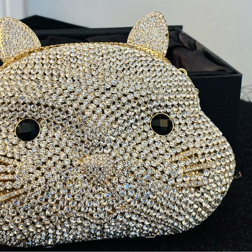 Rhinestone Cat Face Evening Bag - Picture 3 of 9
